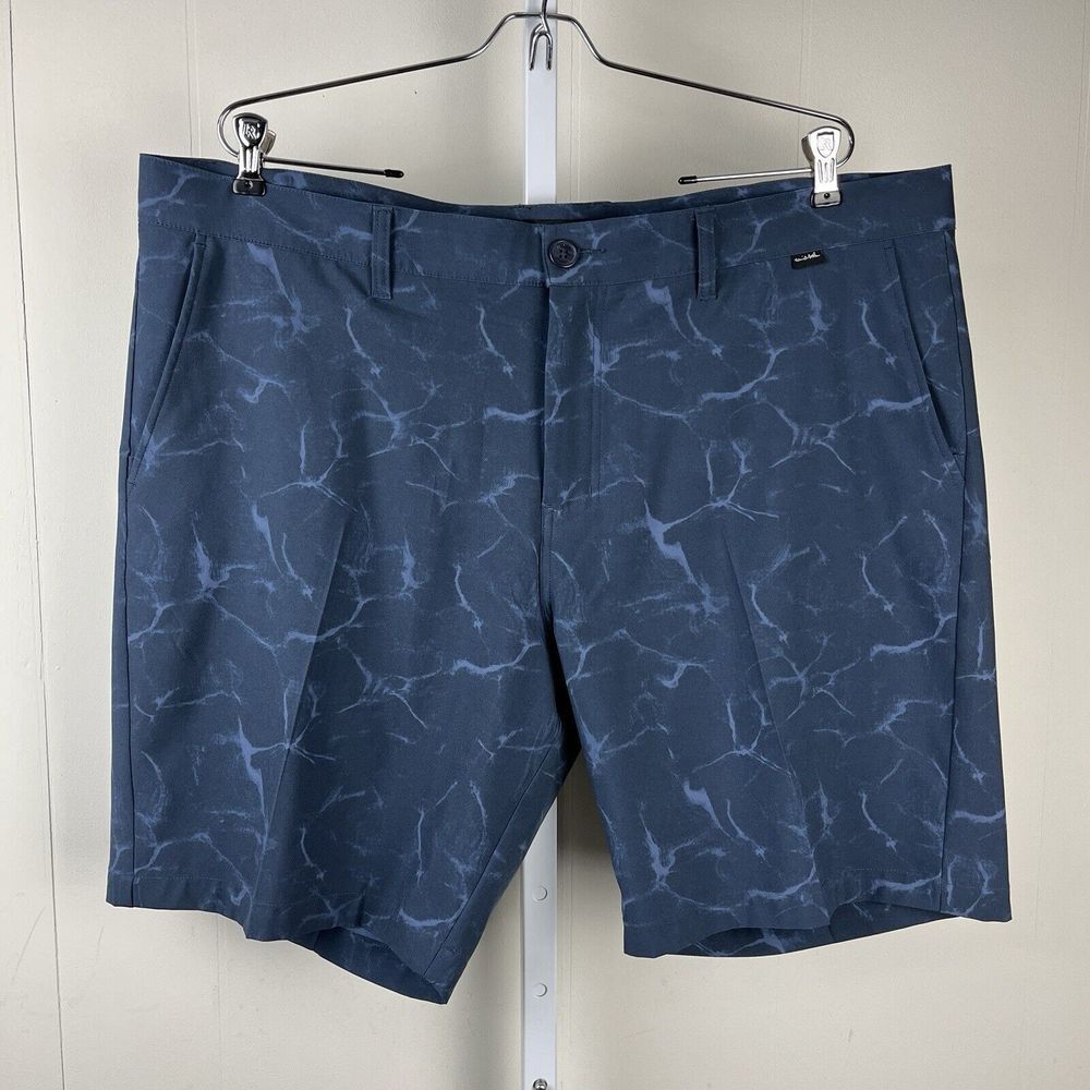 Travis Mathew Golf Shorts Mens Size 40‎ Performance Navy Blue Marbled Print 9"